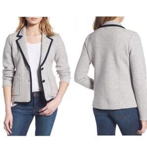 J Crew tipped sweater blazer in merino wool L